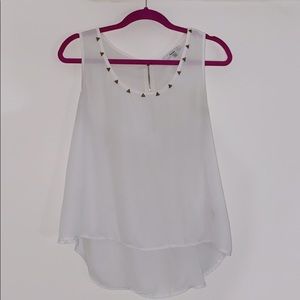 Sleeveless white tank